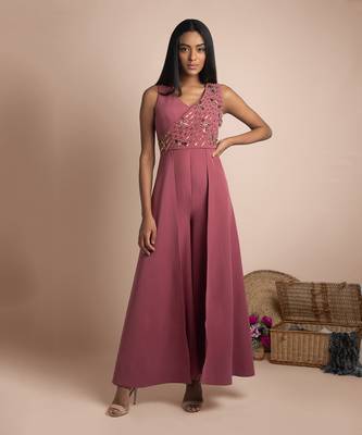 Rose Pink Jumpsuit Gown 2