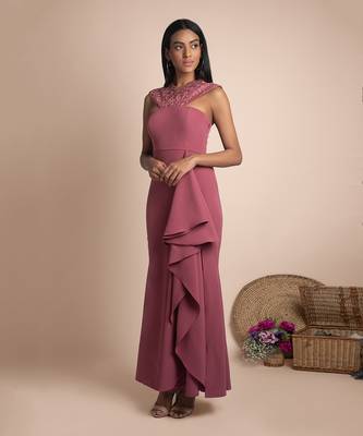 Rose Pink Draped Gown 2