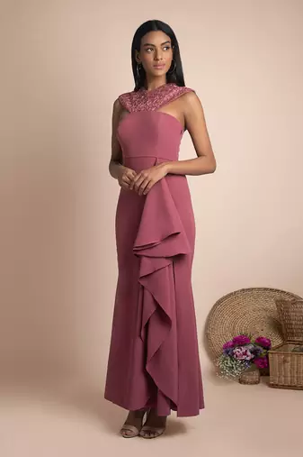 Rose Pink Draped Gown