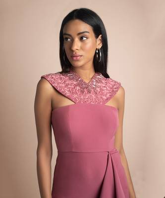 Rose Pink Draped Gown 3