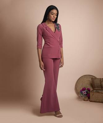 Rose Pink Pant Suit 1
