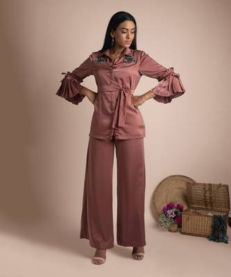 Rose Pink Pants And Shirt Co Ord Set 2