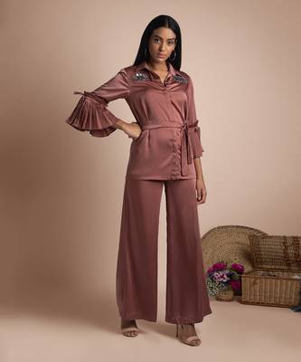 Rose Pink Pants And Shirt Co Ord Set 1