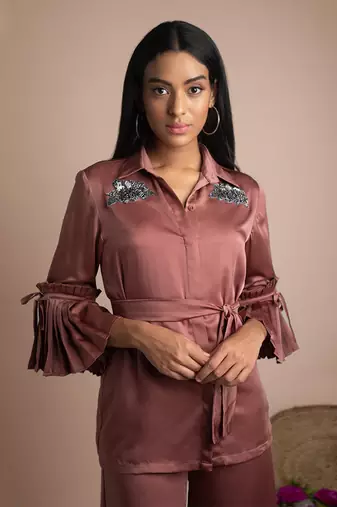Rose Pink Pants And Shirt Co Ord Set