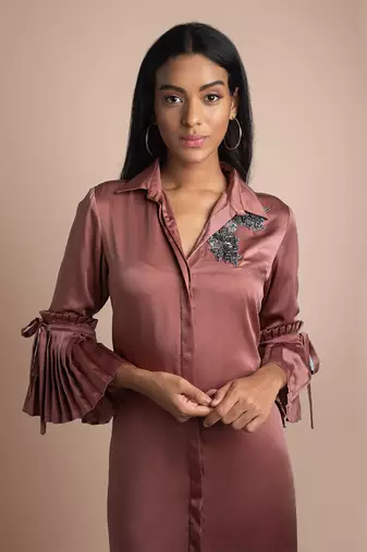 Rose Pink Shirt Dress