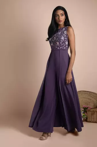 Purple Jumpsuit Gown