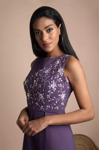 Purple Jumpsuit Gown