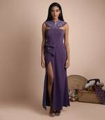 Purple Draped Gown