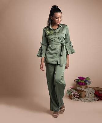 Green Pants And Shirt Co Ord Set 2