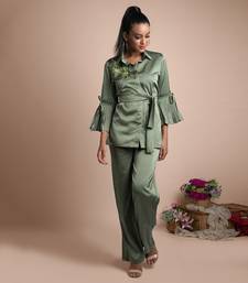 Green Pants And Shirt Co Ord Set