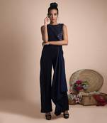 Blue Draped Jumpsuit