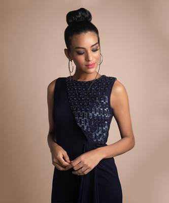 Blue Draped Jumpsuit 3