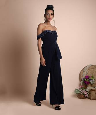 Blue Draped Jumpsuit 2