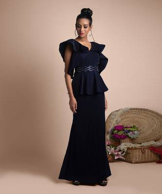 Blue Ruffle Gown 2