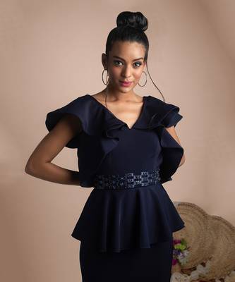 Blue Ruffle Gown 3