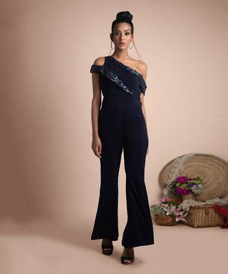 Blue Jacket Top And Bell Bottoms Co Ord Set 2