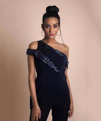 Blue Jacket Top And Bell Bottoms Co Ord Set 3