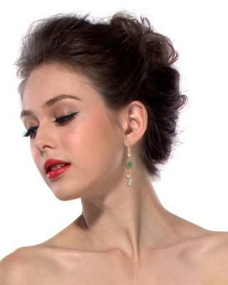 Green quartz  earrings 2