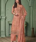 Peach printed cotton salwar
