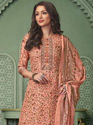 Peach printed cotton salwar 3