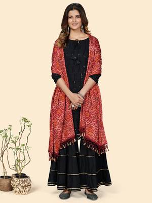 Vbuyz Women'S Silk Maroon Bandhani Print Dupatta 3