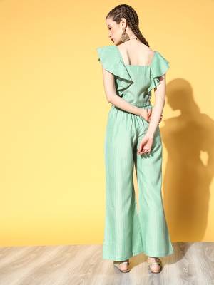 Sea-green printed cotton silk ethnic-kurtis 3