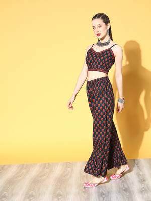 Navy-blue printed cotton ethnic-kurtis 2