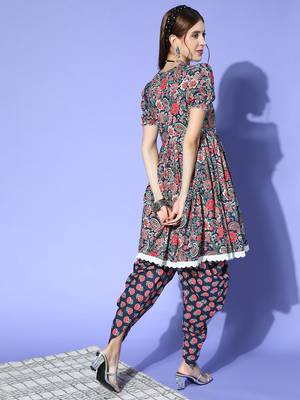 Blue printed cotton ethnic-kurtis 3