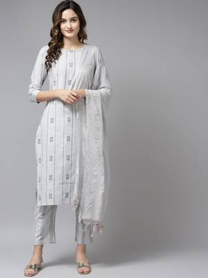 Grey printed cotton ethnic-kurtis 1
