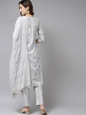 Grey printed cotton ethnic-kurtis 3