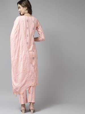 Peach printed cotton ethnic-kurtis 3