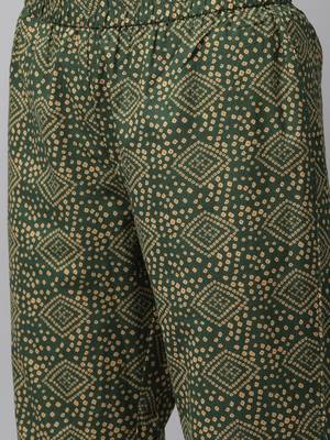 Olive printed cotton ethnic-kurtis 5