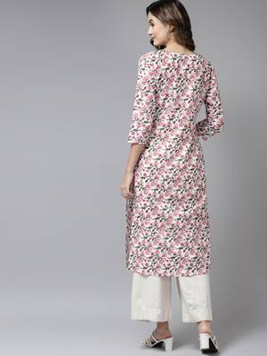 Pink printed cotton kurtas-and-kurtis 3