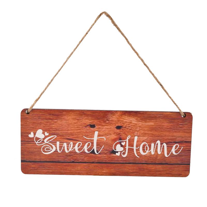 Great Art Home Sweet Home Quote Printed Wooden Wall Hanging  - Home Entrance Sign Board, Home Decor Items