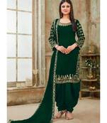Green and Gold Embroidered Punjabi Suit