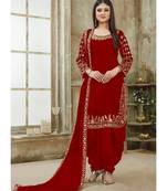 Red and Gold Embroidered Punjabi Suit