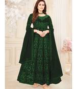Green Lucknowi Embroidered Anarkali Suit