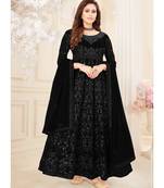 Black Lucknowi Embroidered Anarkali Suit