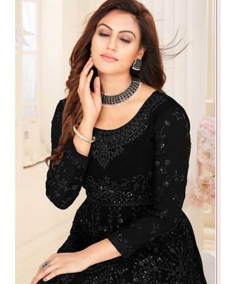 Black Lucknowi Embroidered Anarkali Suit 2
