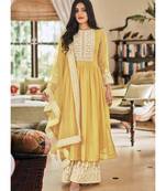 Yellow Georgette Pakistani Salwar Kameez
