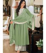 Sea Green Georgette Pakistani Salwar Kameez