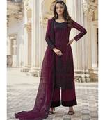 Deep Wine Pakistani Designer Pant Style Suit