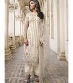 Off White Pakistani Designer Pant Style Suit