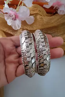 Kada bangles indian oxidized German silver jewelry bollywood  anniversary birthday present easy to go partywear