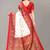 Red printed art silk saree with blouse