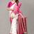 Pink printed art silk saree with blouse