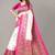 Pink printed art silk saree with blouse