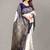 Navy blue printed art silk saree with blouse