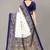 Navy blue printed art silk saree with blouse