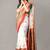 Red printed art silk saree with blouse